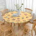 thumbnail image 3 of Polyester waterproof sloth design 52 inch round tablecloth with elastic edge for picnic table, 3 of 7