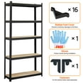 thumbnail image 4 of Topeakmart 5-Tier Steel Storage Rack with Adjustable Design, Black, 4 of 7