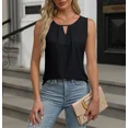 thumbnail image 2 of Camiseta plisada con cuello redondo para mujer, Tops sin mangas de Color sólido, camisetas informales para mujer, chaleco holgado, ropa de calle 2024, 2 of 4