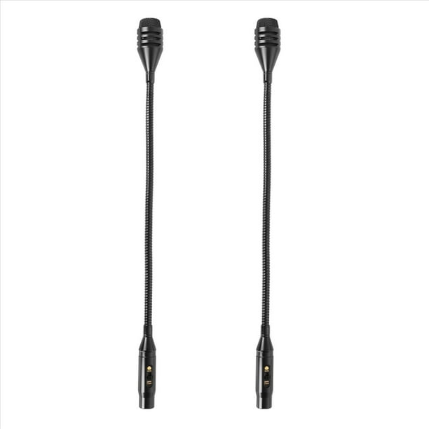 2X Micrófono Dinámico Profesional de DJ con Interruptor para Mezclador de Disco Dedicado Micrófono KTV Bar Cuello de Cisne DJ Mic