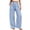 Navy wide leg plaid trousers a1, variant on Cagogo Women's Wide Leg High Waisted Trousers with Pockets Plaid Casual Lounge Pants Vacation Travel Work Outfits Fall Fashion Clothes, Light Blue M