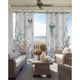 thumbnail image 2 of Marine Life Blackout Curtains for Bedroom Living Room, Jellyfish Starfish Shell Corals Oceans 72 In Long Thermal Insulated Room Darkening Drapes Grommet Window Treatments, 52 x 72 In, 2 of 9