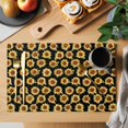 thumbnail image 2 of Orange Sunflowers Fall Placemats Set of 12, Thanksgiving Botanical Floral Placemats for Dining Table, Place Mats for Kitchen Tabletop, Waterproof Wipeable Dining Table Mats Set, 2 of 9