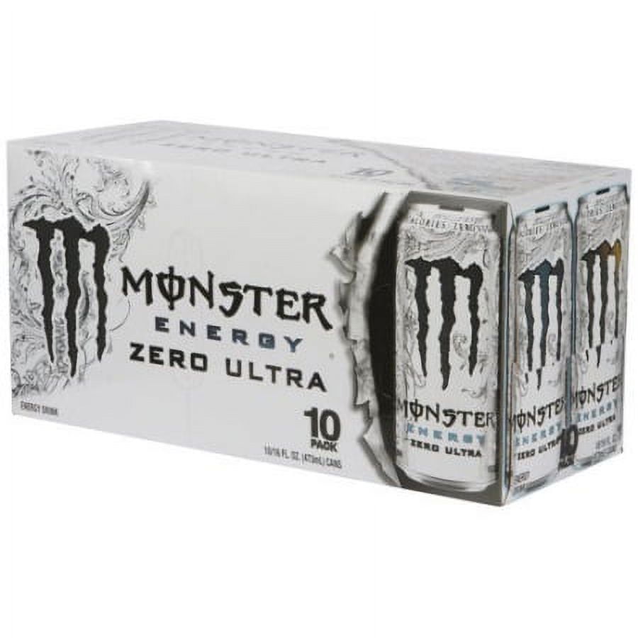 Monster Energy Zero Ultra, Sugar Free Energy Drink, 16 fl oz, 10 Pack