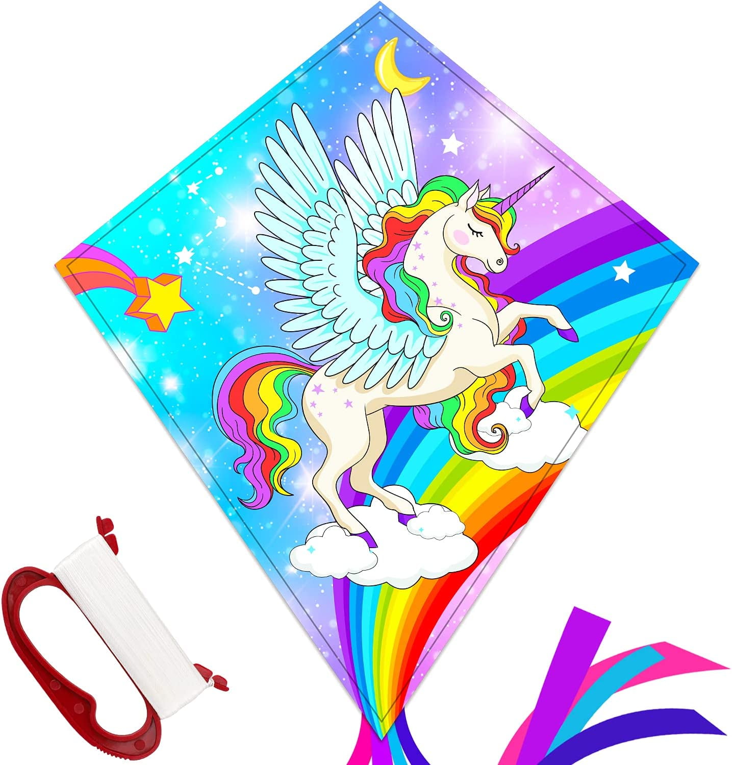 TOY Life Unicorn Kite for Kids Easy to Fly Large Kids Kite Kites for