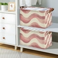 thumbnail image 2 of Yayeee Foldable Storage Basket for Shelves with Handles Waterproof Cloth Bins, Soft Pink Pattern, 2 of 7