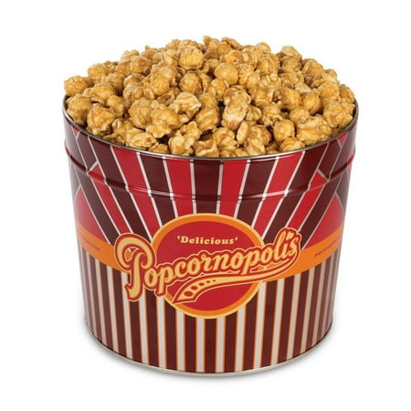 1 Gallon Popcorn Tin - Popcornopolis Gourmet Popcorn 1.26 Gallon Tin (Caramel) Caramel