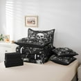 thumbnail image 6 of Homewish Boys Girls Gothic Skull Bedding Comforter Set 7pcs,Chic Floral Flowers Queen Bedding Sets Super Cozy,Bohemian Starry Sky Queen Sheet Sets,Microfiber Bedroom Decor,Reversible, 6 of 8