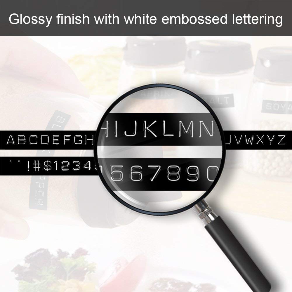 GREENCYCLE 8PK Compatible for Dymo 3D Plastic Embossing Labels 520109 White on Black Label Tape 9mm 3/8'' x 3m 9.8' Use in Organizer Xpress Pro 12966, Office Mate II 1540, Motex E101 Label Maker