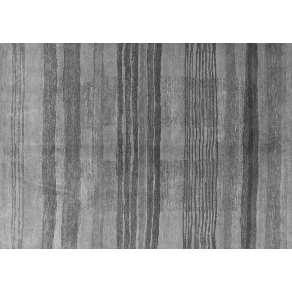 Ahgly Company Indoor Rectangle Abstract Gray Contemporary Area Rugs, 3' x 5'