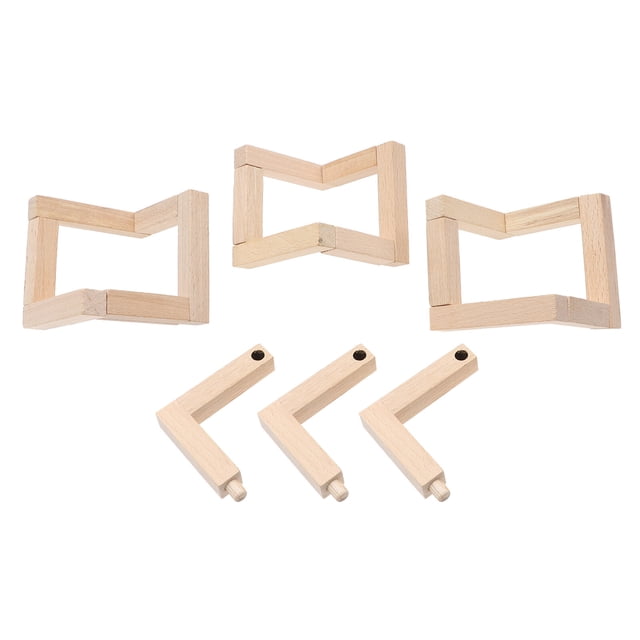 OULII 4 Pcs Support de Lampe Lune Base en Bois Brun Clair avec Forme Imprimée 3D pour Designers d'Intérieur