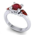 thumbnail image 2 of 2.50 Carat Wonderful Round Shape Red Ruby & Garnet Gemstone Three Stone Bridal Ring for Women Solid 18K White Gold Size 11.5 by Diamond-Capitals, 2 of 8