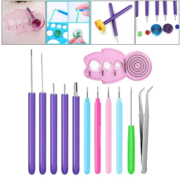 Herramientas de filigrana de papel ranurada Art Hand Craft Set Herramienta para la fabricación de tarjetas para principiantes - 12 piezas, se describe Soledad pluma de quilling