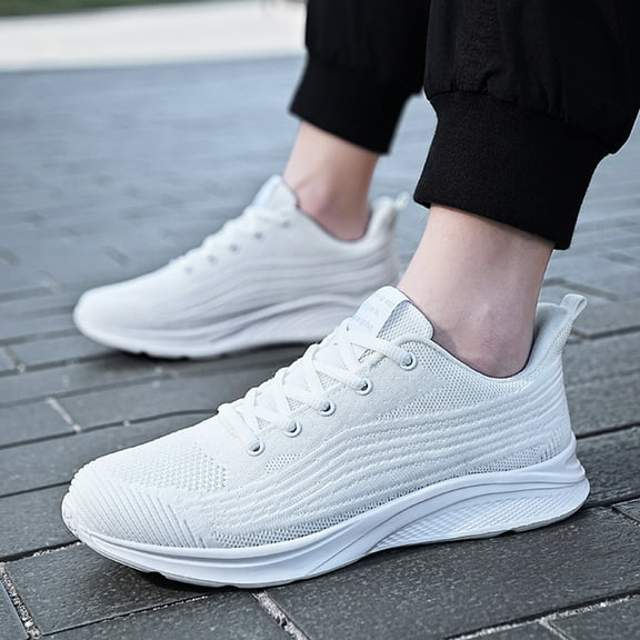 XIMIN Men's Non Slip Light Gym Workout Athletic Walking Shoes Casual Knit Mesh Shoes Lightweight Breathable Fashion Sneaker Fashion Walking Shoes