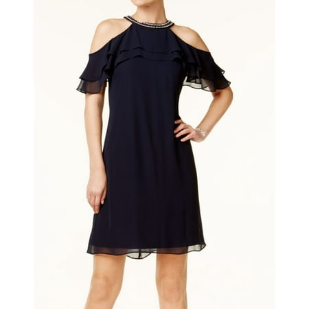 msk sheath embellished shoulder cold womens dress