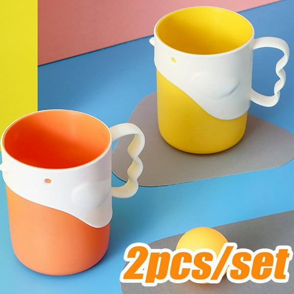 Vnanda 2Packs Unbreakable Bathroom Tumbler Cups Cute Bird Eco-Friendly Bathroom Cup with BPA Free Multicolor Drinking Cups Toothbrush Mugs for Kids Couples Friends Gift
