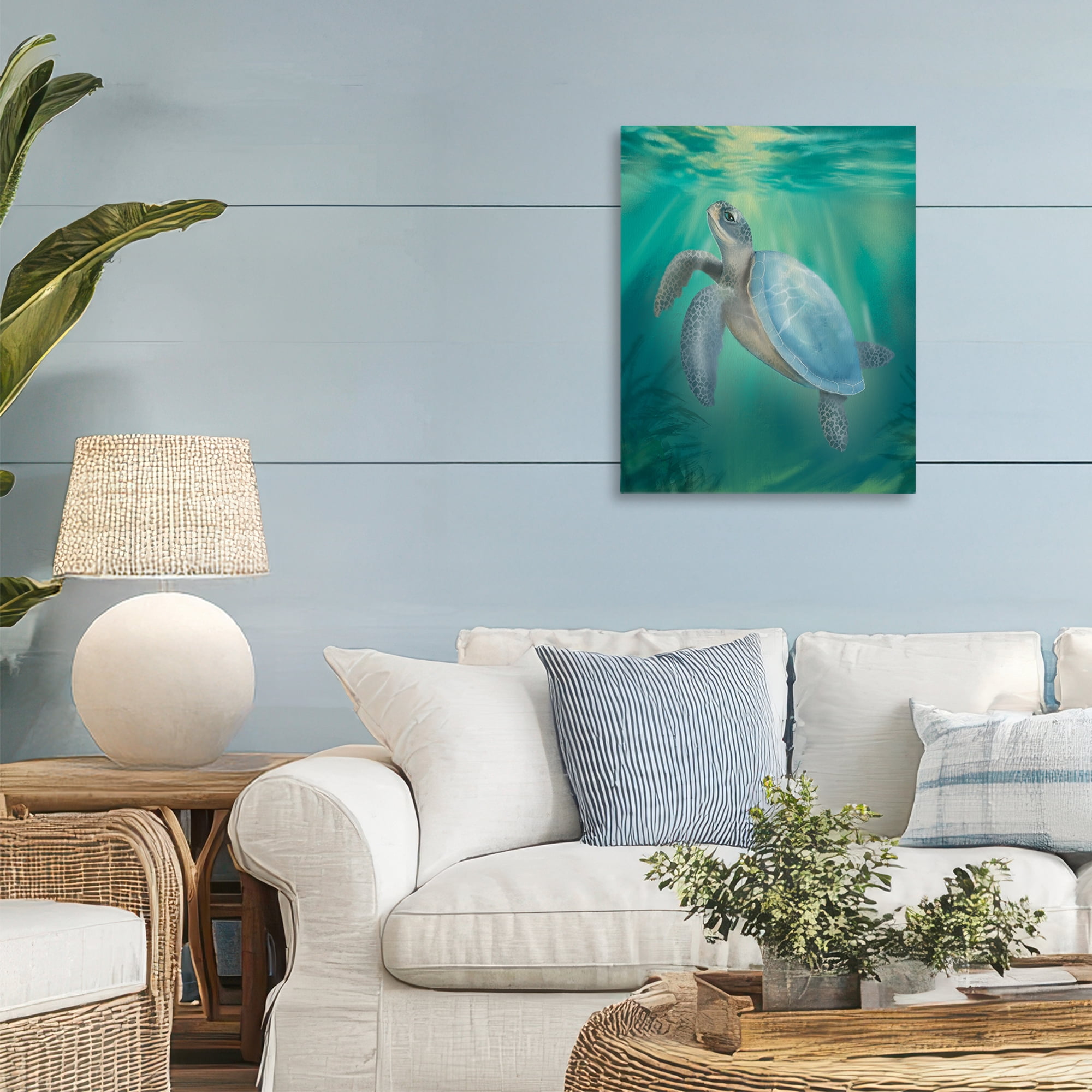 Stupell Industries Coastal Beach Sea Turtle Canvas Wall Art, design by Matthew Piotrowicz