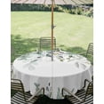 thumbnail image 2 of Eucalyptus Leaves Outdoor Tablecloth with Umbrella Hole, Spring Summer Farmhouse Floral Botanical Spillproof Waterproof Outdoor Table Cover, Patio Tablecloths for Party/Garden/Picnic, Round 54 inch, 2 of 9