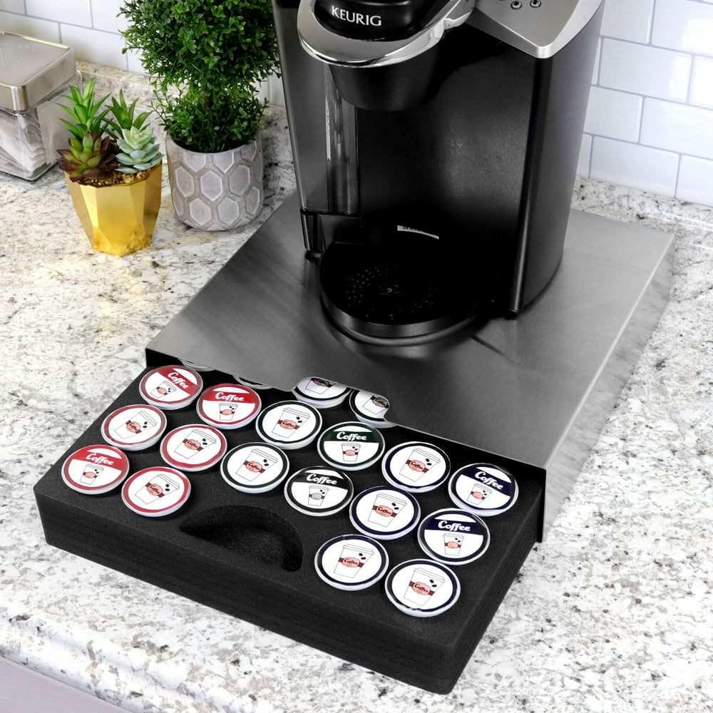 Polar Whale Brushed Stainless Steel Coffee Pod Organizer Sliding Drawer