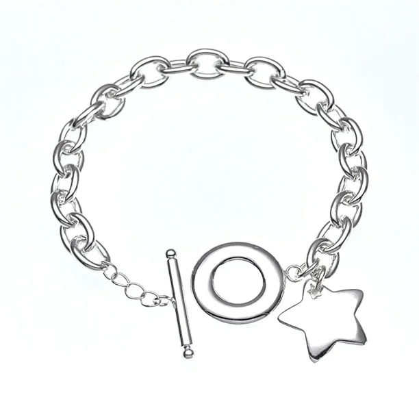Pulseras con colgante de estrella bonita de Plata de Ley 925 para mujer, accesorios de boda para fiesta de diseñador a la moda, joyería, regalos de navidad