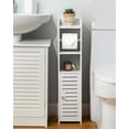 thumbnail image 2 of Toilet Paper Holder Stand: No Drill PVC Small Bathroom Cabinet for Apartment Dwellers - Rental Deposit Protection - Small Space Storage Saving, 2 of 4