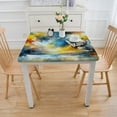 thumbnail image 3 of BANET  Abstract Painting Table Cloth Sun Ball Yellow Turquoise Rectangle Tablecloth Picnic Table Cover BBQ Table Cloths Polyester for Kitchen Parties Patio and Camping, 3 of 7