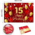 thumbnail image 2 of 15th Birthday Backdrop Banner Decorations Red and Gold for Boys Girls Happy 15 Years Old Bday Background Photography Party Decor Sign Supplies, 2 of 7