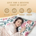 thumbnail image 6 of Naloa Flower Leaves Body Pillow Cover, Pillowcases with Hidden Zipper Breathable Long Pillow Case (Pillows are not included,20x54 inch), 6 of 7