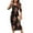 b-Black Womens Summer Dress, variant on Women Casual 3/4 Sleeve Solid/Floral Party Midi Dresses Crew Neck Ruched Bodycon Dresses Wrap T Shirt Summer Dress