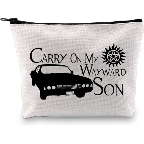 TV Show Inspired Carry On My Wayward Son Makeup Cosmetic Bag for Fans BFF Gift