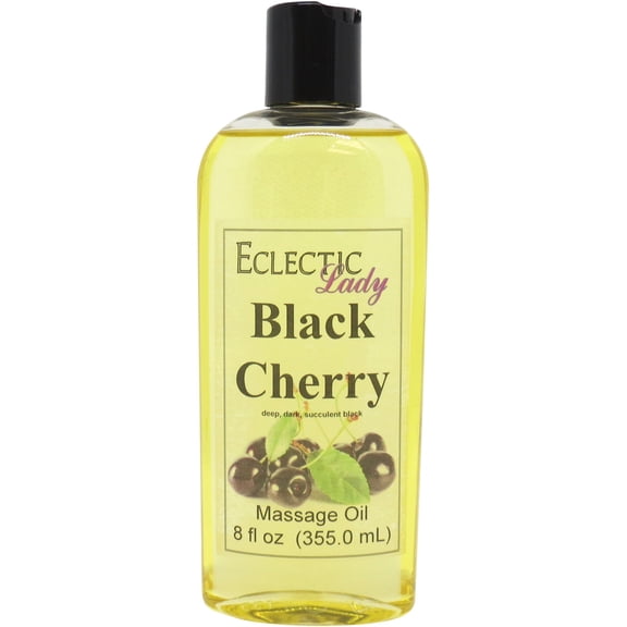 Black Cherry Massage Oil by Eclectic Lady, 8 oz, Sweet Almond Oil and Jojoba Oil