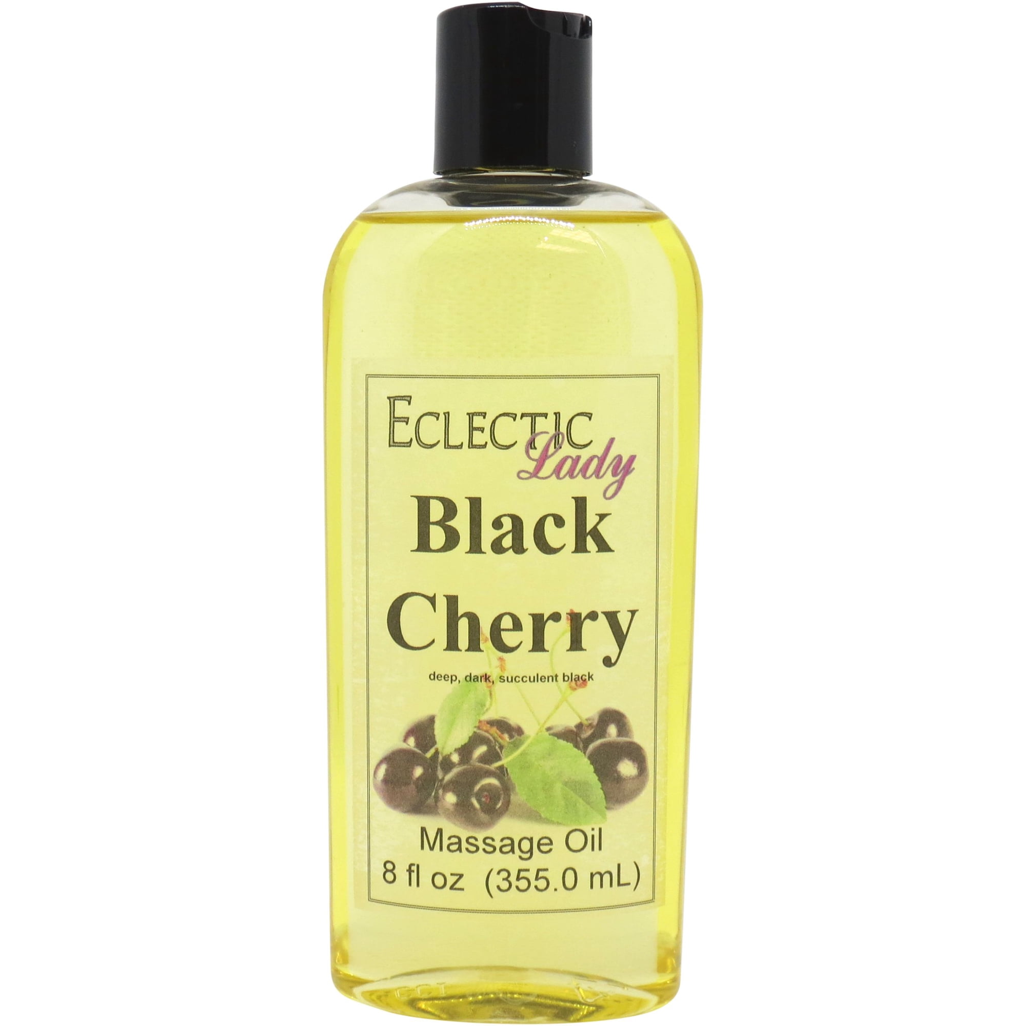 Black Cherry Massage Oil by Eclectic Lady, 8 oz, Sweet Almond Oil and Jojoba Oil