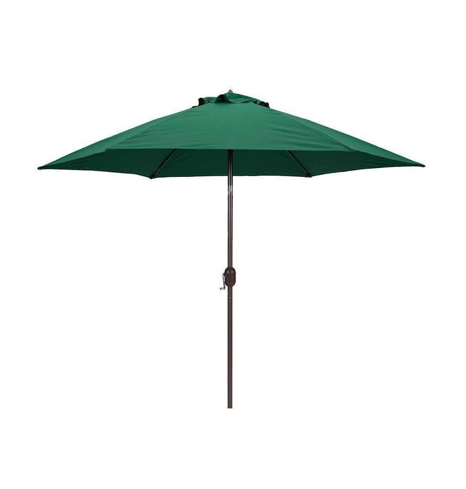 Sun-Ray 9' Solar Lighted Market Patio Umbrella, Forest Green by Sun-Ray