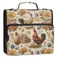 thumbnail image 2 of Water-Resistant 3-Ring Binder Organizer with Multiple Pockets Zipper Binder Bag for Office Vintage Flowers and Hens, 2 of 8