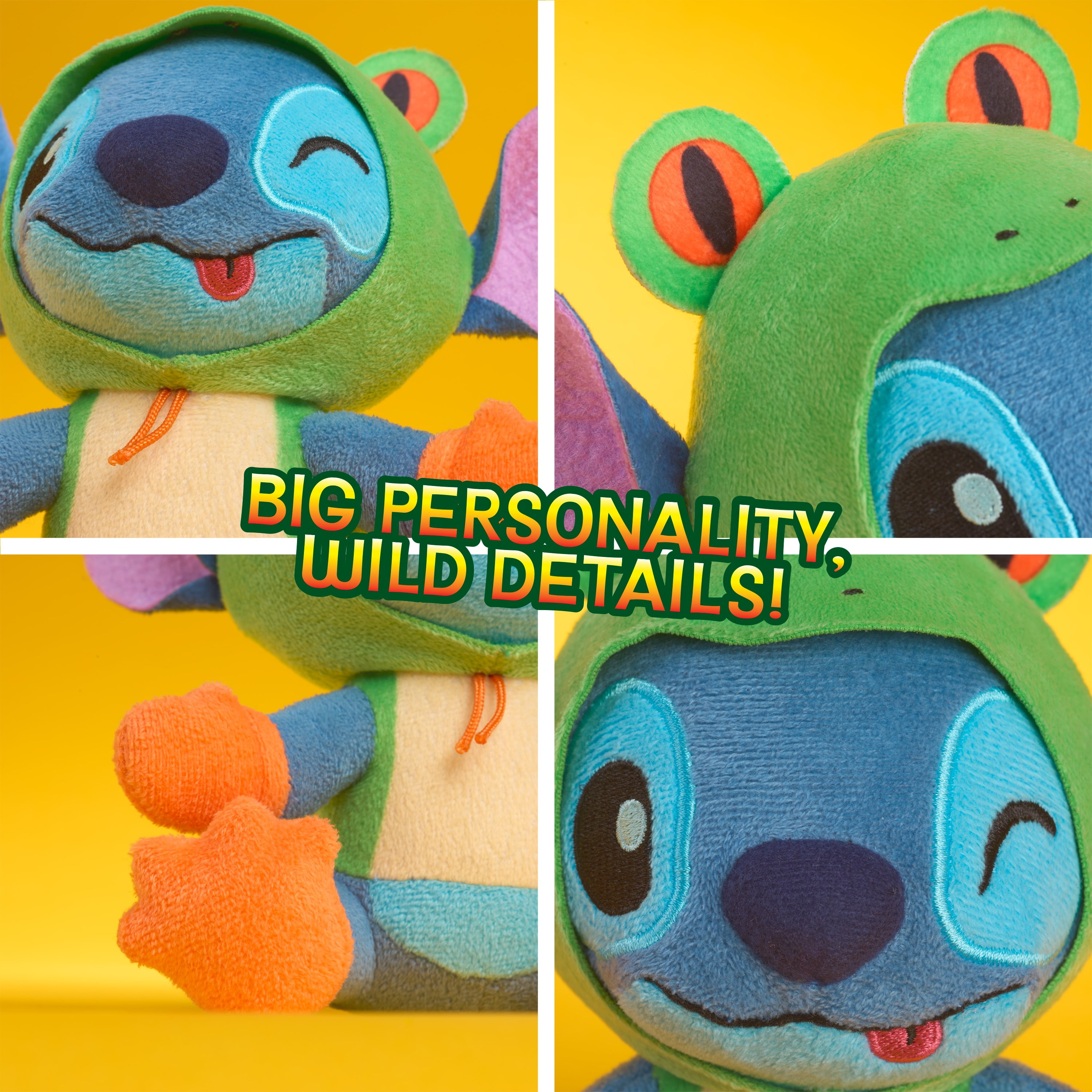 Disney Stitch Goes Wild Small Plush - Stitch Frog, Cute & Fluffy, For Kids, Fans & Collectors