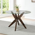 thumbnail image 2 of Steve Silver Amalie 48" Round Glass Top Walnut Base Dining Table, 2 of 5