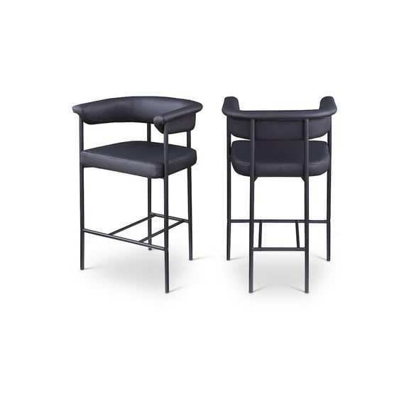 Meridian Furniture Malin Black Vegan Leather Counter Stool (Set of 2)