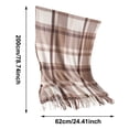 thumbnail image 4 of Yuanlong Womens Scarves Vintage Plaid Fringe Fall Winter Thick Warm Wrap Shawl Cozy Minimal Versatile Casual Neckwear, 4 of 7