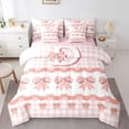 thumbnail image 1 of Erosebridal Pink Alphabet Bedding Queen Size,Geometric Buffalo Bedding Sets Queen Size,Letter Personalized Comforter Sets with Sheets,Microfiber Kawaii Room Decorative,Reversible,7 Pieces, 1 of 6