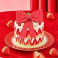 thumbnail image 6 of NOGIS 2Pcs Red Oversized Bow Cake Toppers for Girls Bow Cake Decoration Wedding Cake Toppers Cake Decorating Kit for Girl Birthday Wedding Party Cake Decorations, 6 of 7