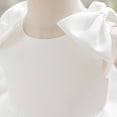 thumbnail image 6 of Bmisegm Girls Dress Cap Sleeve Round Neck 3D Bow Shoulder Back Big Bow Layered Ruffled Skirt Sweet Outfit Toddler Dress 2-3 Years, 6 of 9