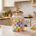 thumbnail image 5 of ddioayh Easter Themed Glass Candy Jar 1000mL with Bunny Eggs Chick Design Kitchen Storage Container for Holiday Decor Gift Giving, 5 of 6