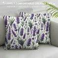 thumbnail image 3 of COMIO Purple Lavender Pillow covers Purple Flowers Leaves Throw Pillow Covers Spring/Summer Cushion Case for Sofa Home Decor Bedroom Living Room Outdoor Spring Theme Pillow Covers, 3 of 5
