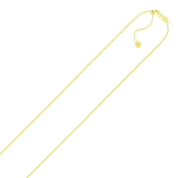 14k Yellow Gold Adjustable Cable Chain 0.9mm 30 in