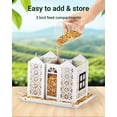 thumbnail image 2 of TEMOGU-Bird Feeders for Outdoors, Metal Mesh Wild Bird Feeder with Triple Feeders for Finch Cardinal Chickadee, Large Capacity, Weatherproof and Durable, White, 2 of 4