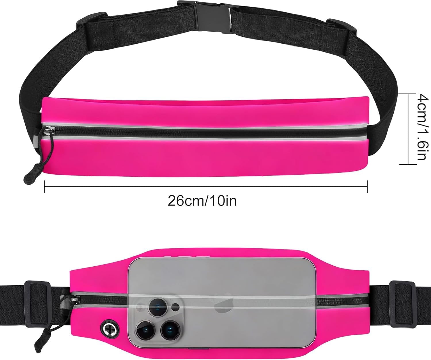 Running Belt Fanny Pack for Men and Women Slim Running Bag Phone Holder Runner  Belt Running Essentials Workout Fitness Bright Red