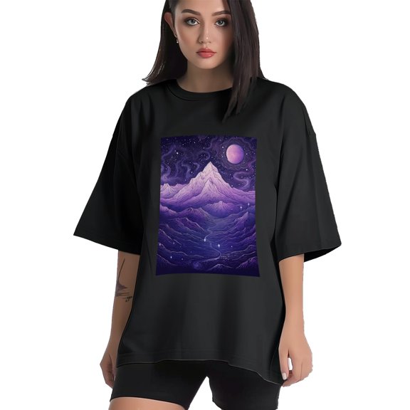Plus Size Shirt for Women Black Tops for Women Short Sleeves Shirt for Women Mountain T Shirt Crewneck Shirt for Women XS