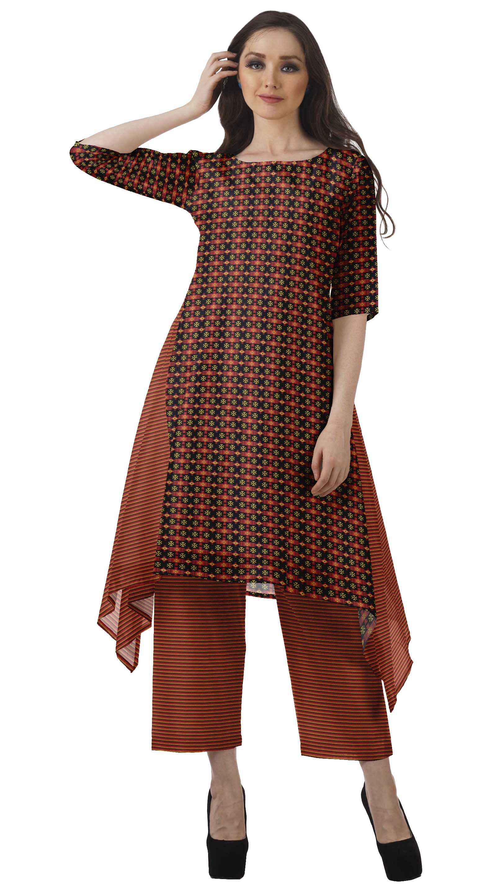 Buy Blue Embroidered Asymmetrical Winter Kurta Online - Shop for W