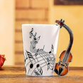 thumbnail image 2 of Taza de música creativa de 8,5 oz, estilo violín, guitarra, Taza de cerámica, café, té, leche, tazas con asa, tazas de café, regalos novedosos (violín) TUNC Sencillez, 2 of 4
