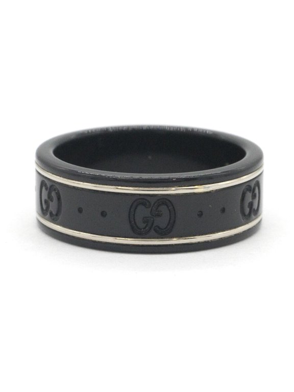 Pre-Owned Gucci Icon Ring 225985 WG Synthetic Corundum Size 1 GG Women's GUCCI